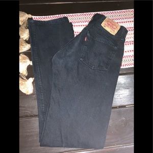 Levis black 501 straight leg jeans sz 30x34